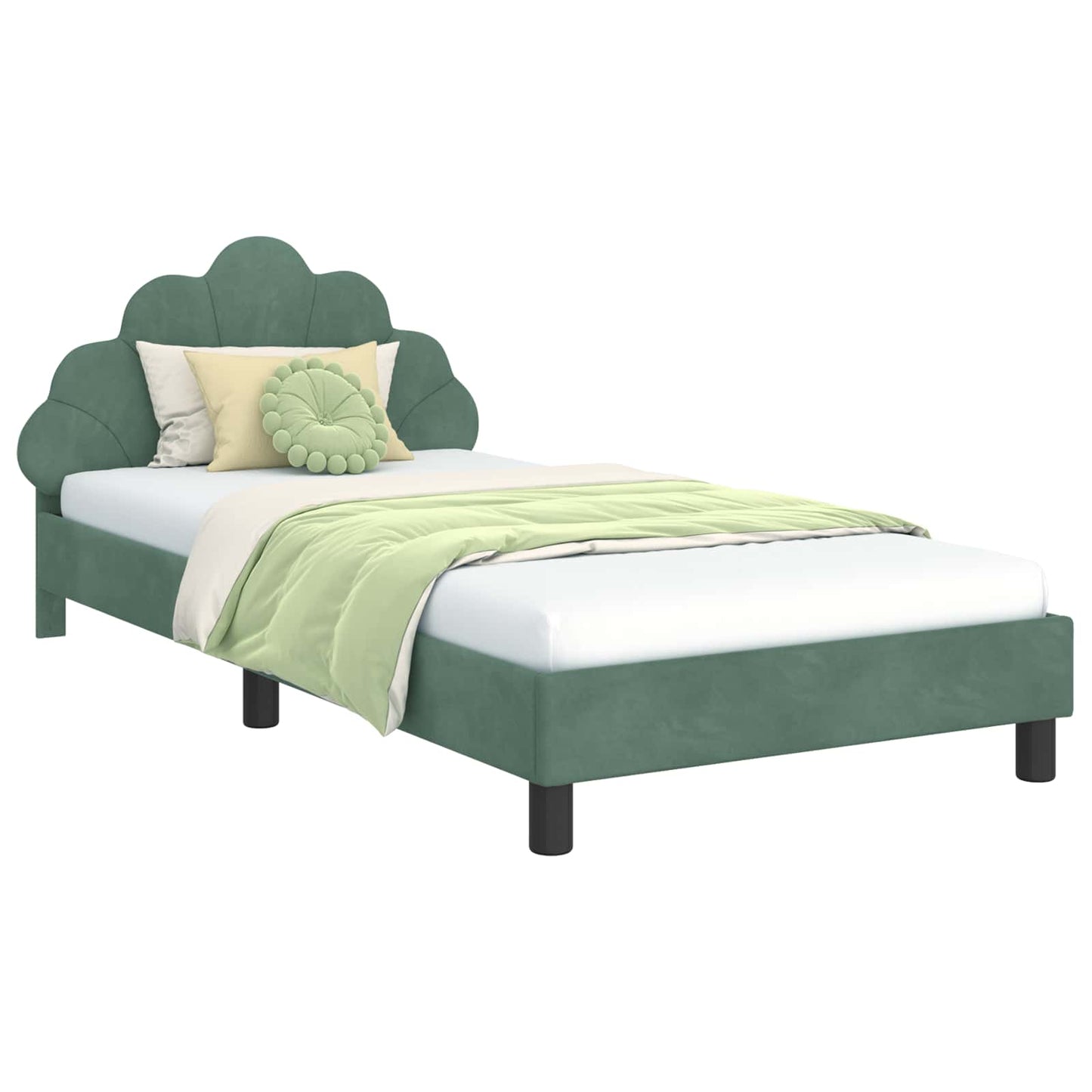 Struttura letto bambini con testata Verde Mare 90 x 200 cm