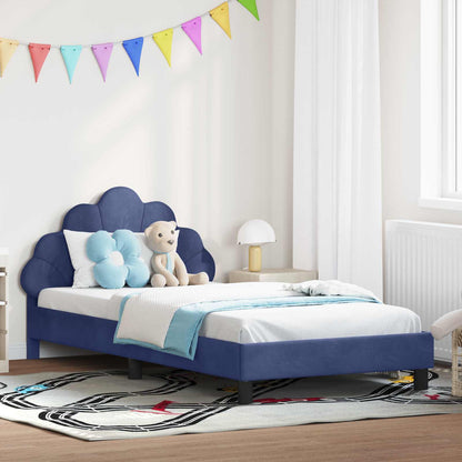 Struttura letto bambini con testata Blu Polizia 90 x 200 cm