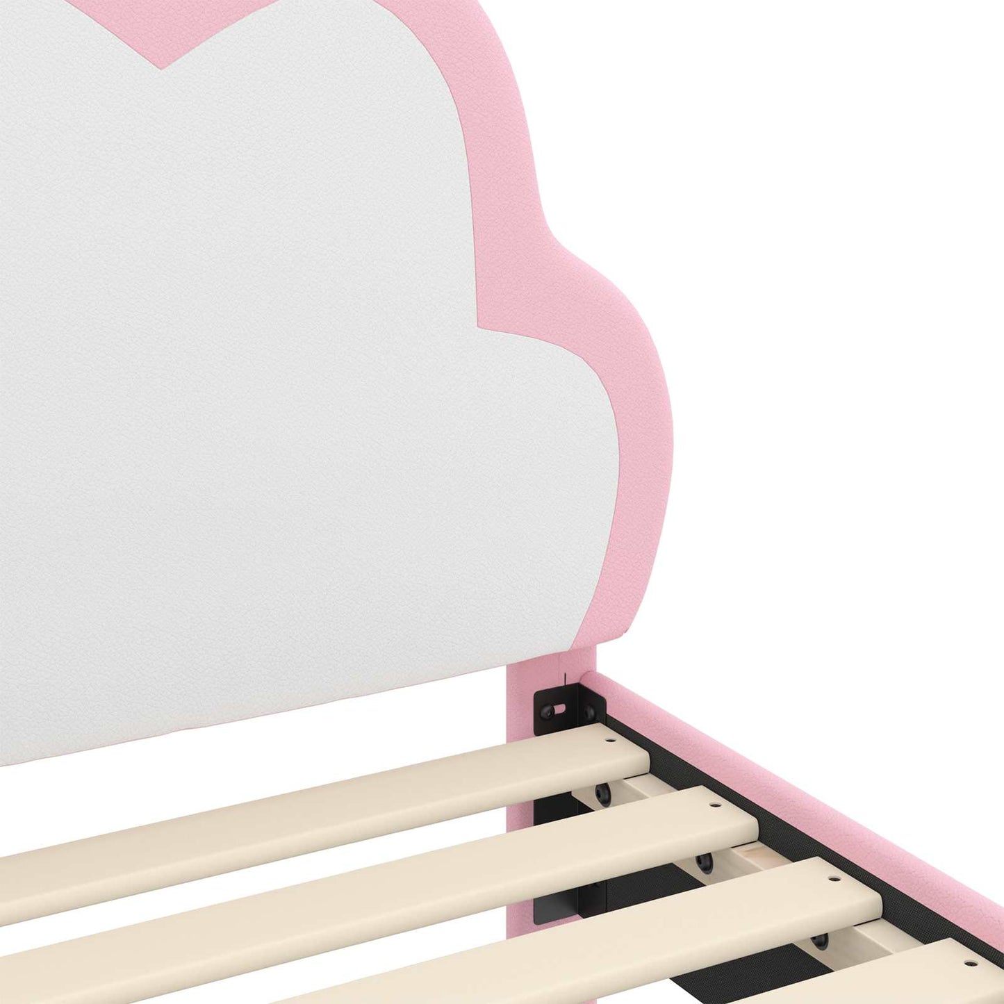 Struttura letto per bambini con testata Rosa 70 x 140 cm PU