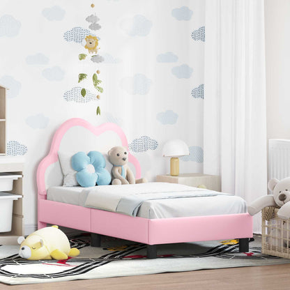 Struttura letto per bambini con testata Rosa 70 x 140 cm PU