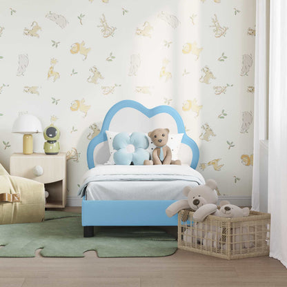 Struttura letto per bambini con testata Blu 70 x 140 cm PU