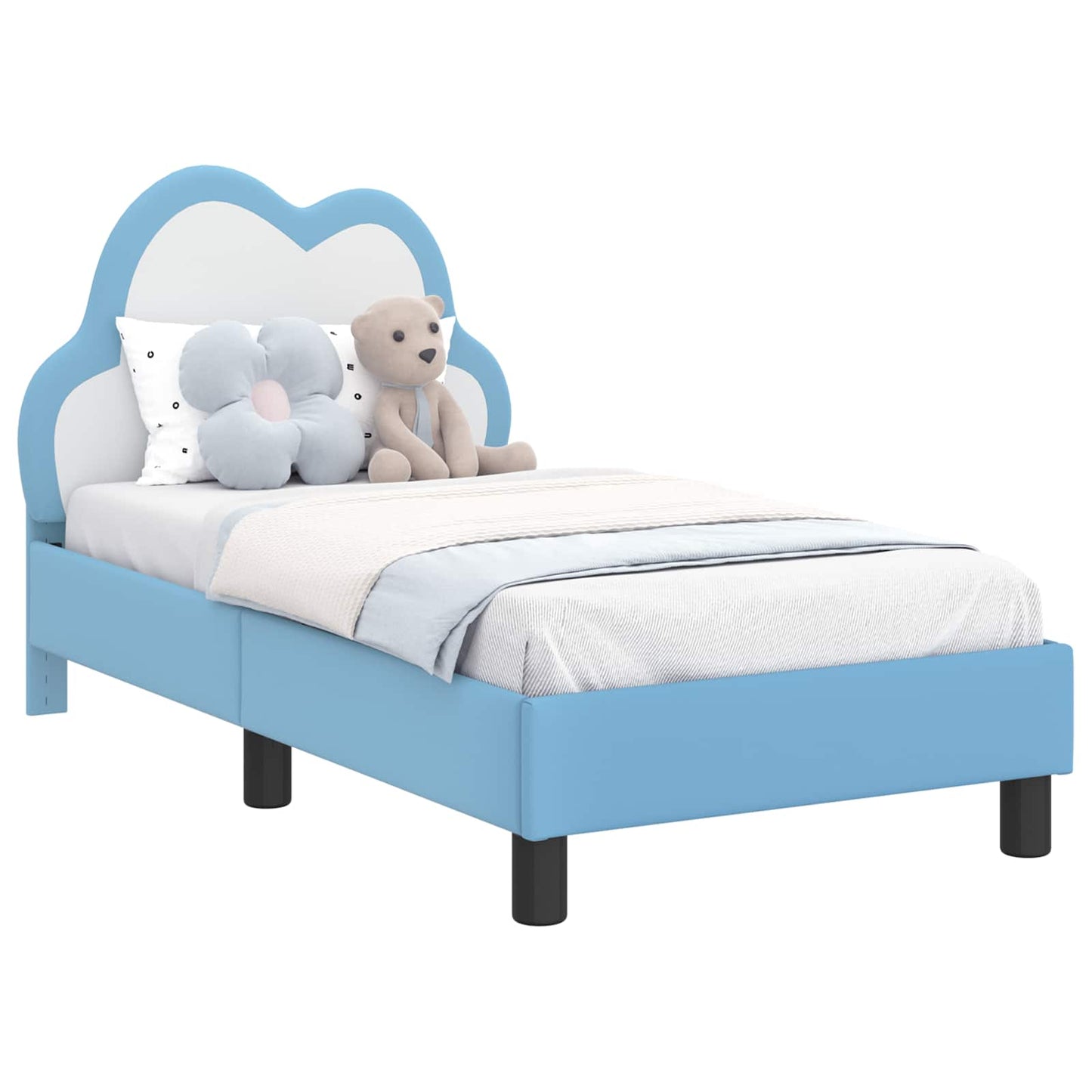 Struttura letto per bambini con testata Blu 70 x 140 cm PU