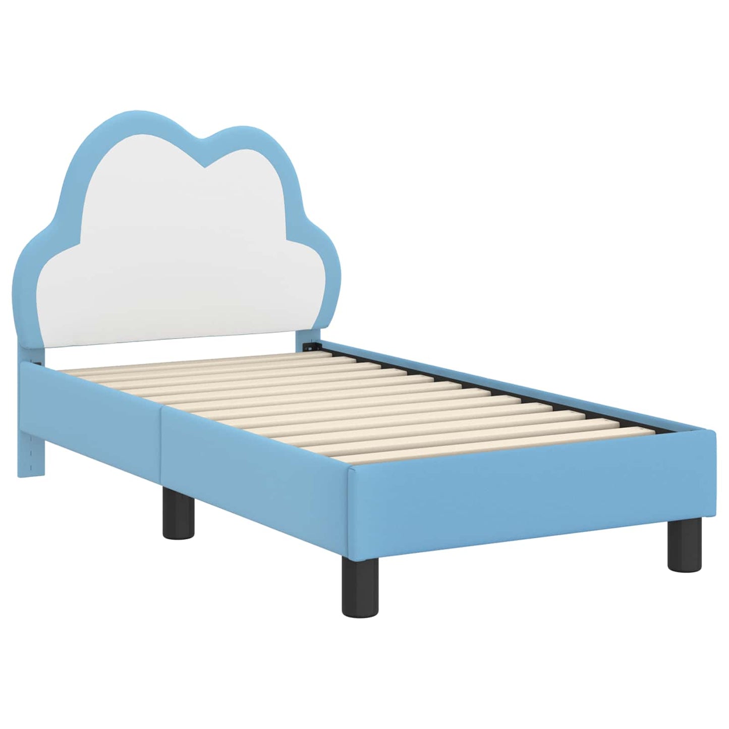 Struttura letto per bambini con testata Blu 70 x 140 cm PU