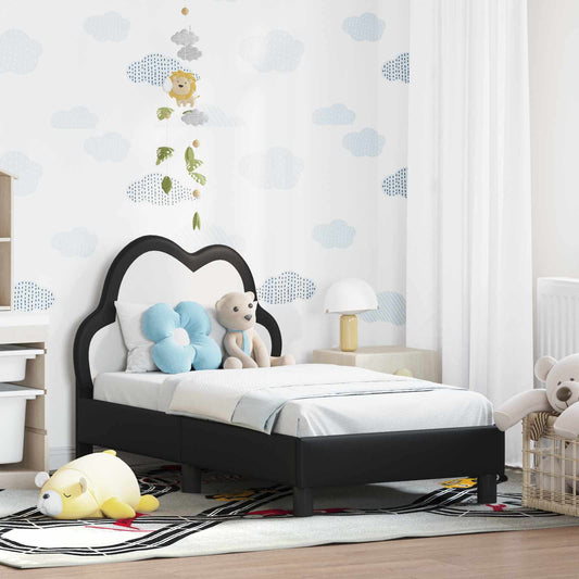 Struttura letto per bambini con testata Nero 70 x 140 cm PU