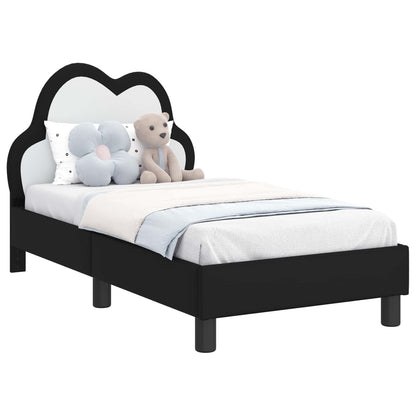 Struttura letto per bambini con testata Nero 70 x 140 cm PU