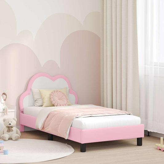 Struttura letto bambini con testata Rosa 80 x 160 cm PU