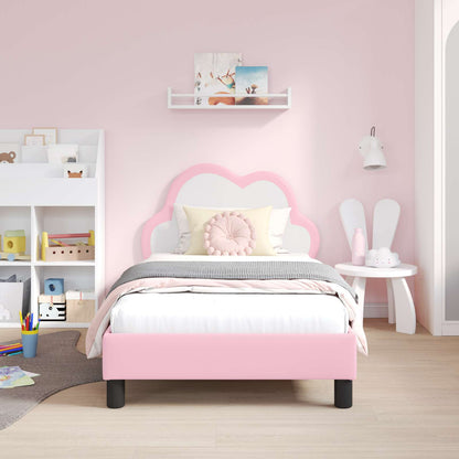 Struttura letto bambini con testata Rosa 80 x 160 cm PU