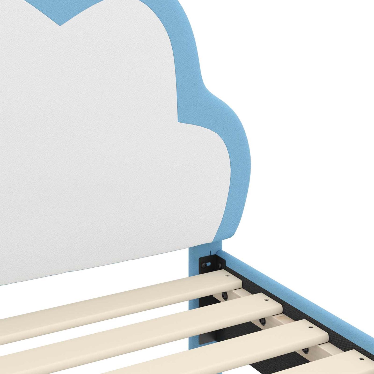 Struttura letto bambini con testata Blu 80 x 160 cm PU