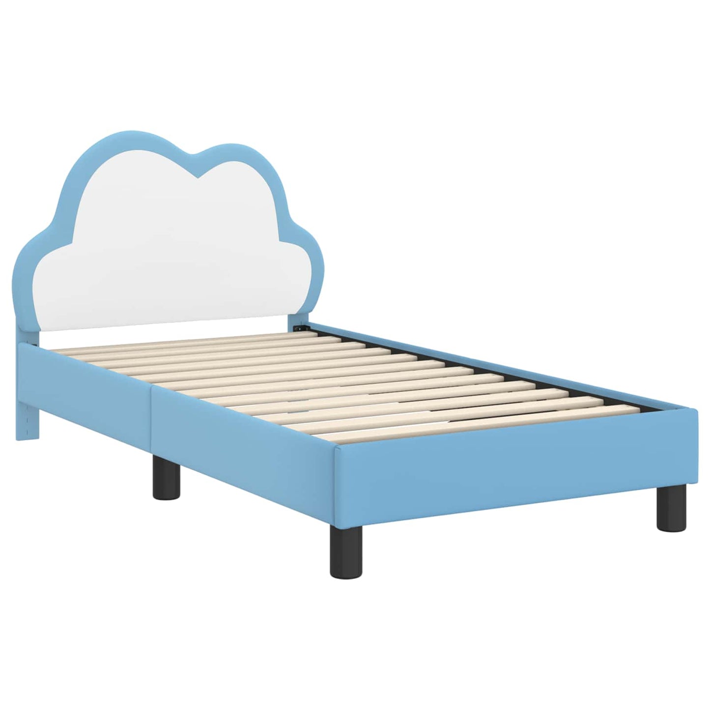 Struttura letto bambini con testata Blu 80 x 160 cm PU