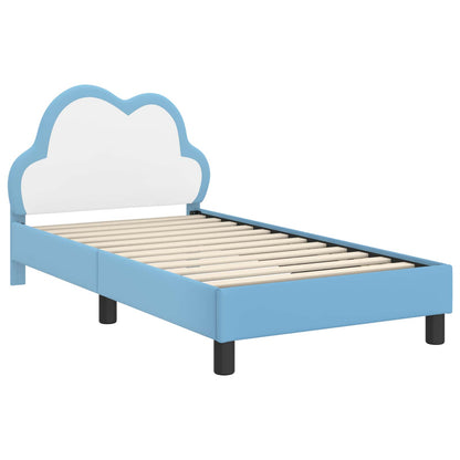 Struttura letto bambini con testata Blu 80 x 160 cm PU