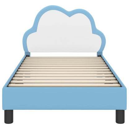 Struttura letto bambini con testata Blu 80 x 160 cm PU