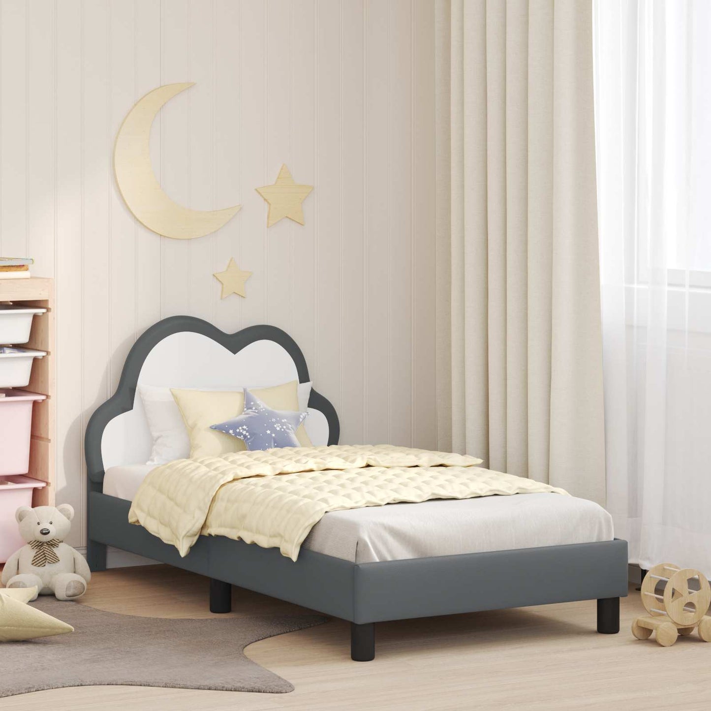 Struttura letto bambini con testata Grigio chiaro 80 x 160 cm