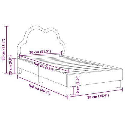 Struttura letto bambini con testata Grigio Chiaro 80 x 160 cm | homemem39