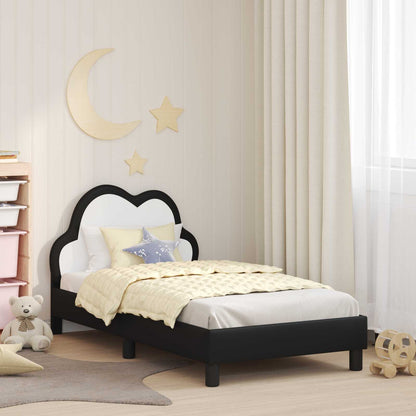 Struttura letto bambini con testata Nero 80 x 160 cm PU