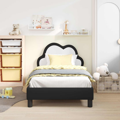Struttura letto bambini con testata Nero 80 x 160 cm PU