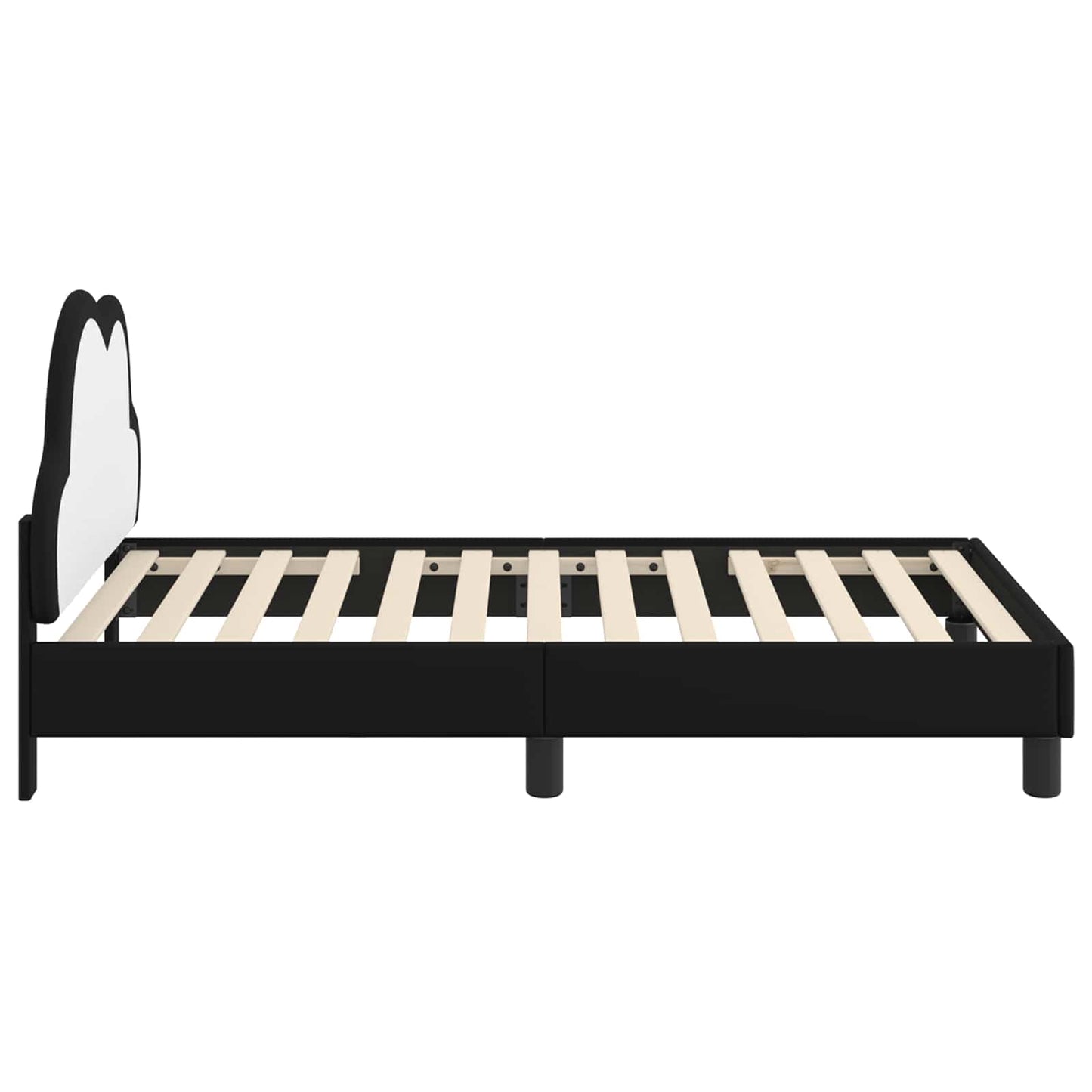 Struttura letto bambini con testata Nero 80 x 160 cm PU