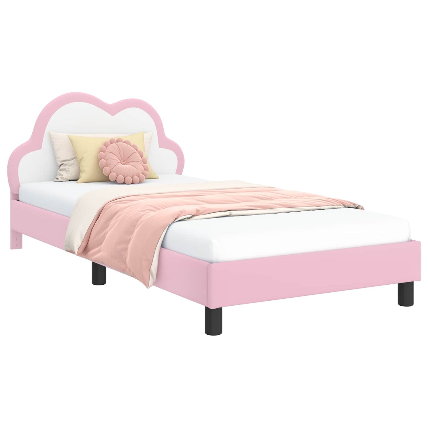 Struttura letto bambini con testata Rosa 80 x 200 cm PU