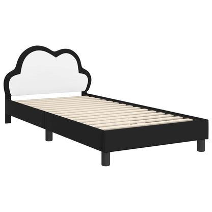 Struttura letto bambini con testata Nero 80 x 200 cm PU