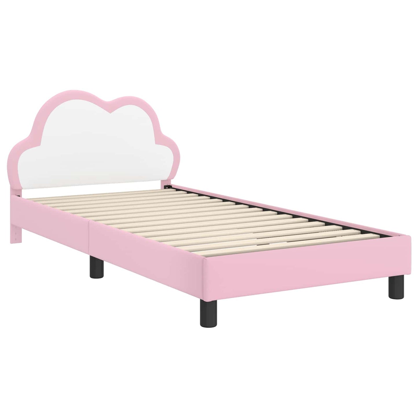 Struttura letto bambini con testata Rosa 90 x 190 cm PU