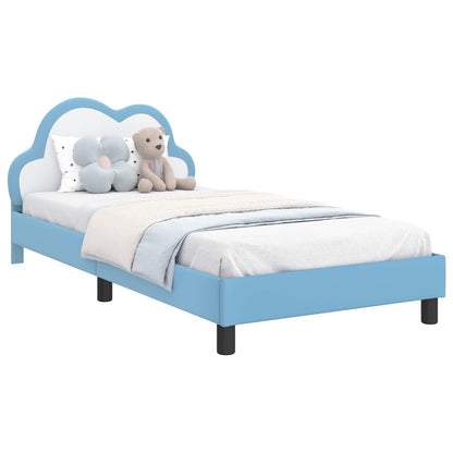 Struttura letto bambini con testata Blu 90 x 190 cm PU