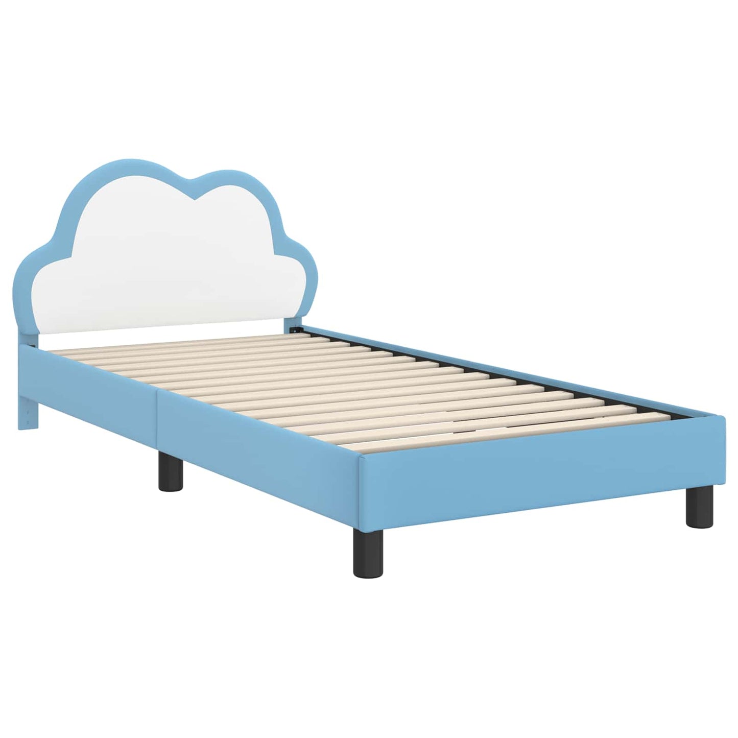 Struttura letto bambini con testata Blu 90 x 190 cm PU