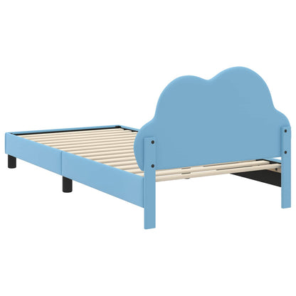 Struttura letto bambini con testata Blu 90 x 190 cm PU