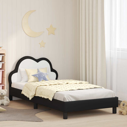 Struttura letto bambini con testata Nero 90 x 190 cm PU