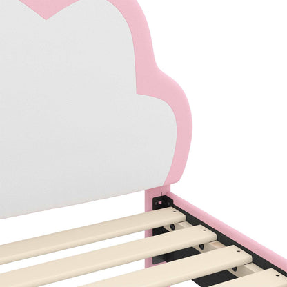Struttura letto bambini con testata Rosa 90 x 200 cm PU