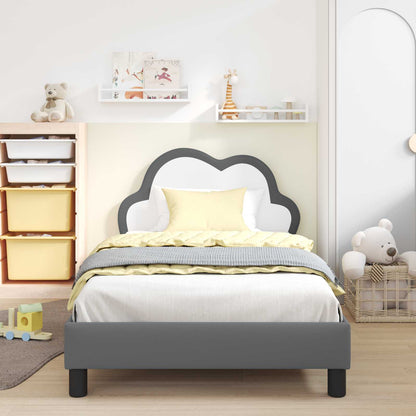 Struttura letto bambini con testata Grigio chiaro 90 x 200 cm