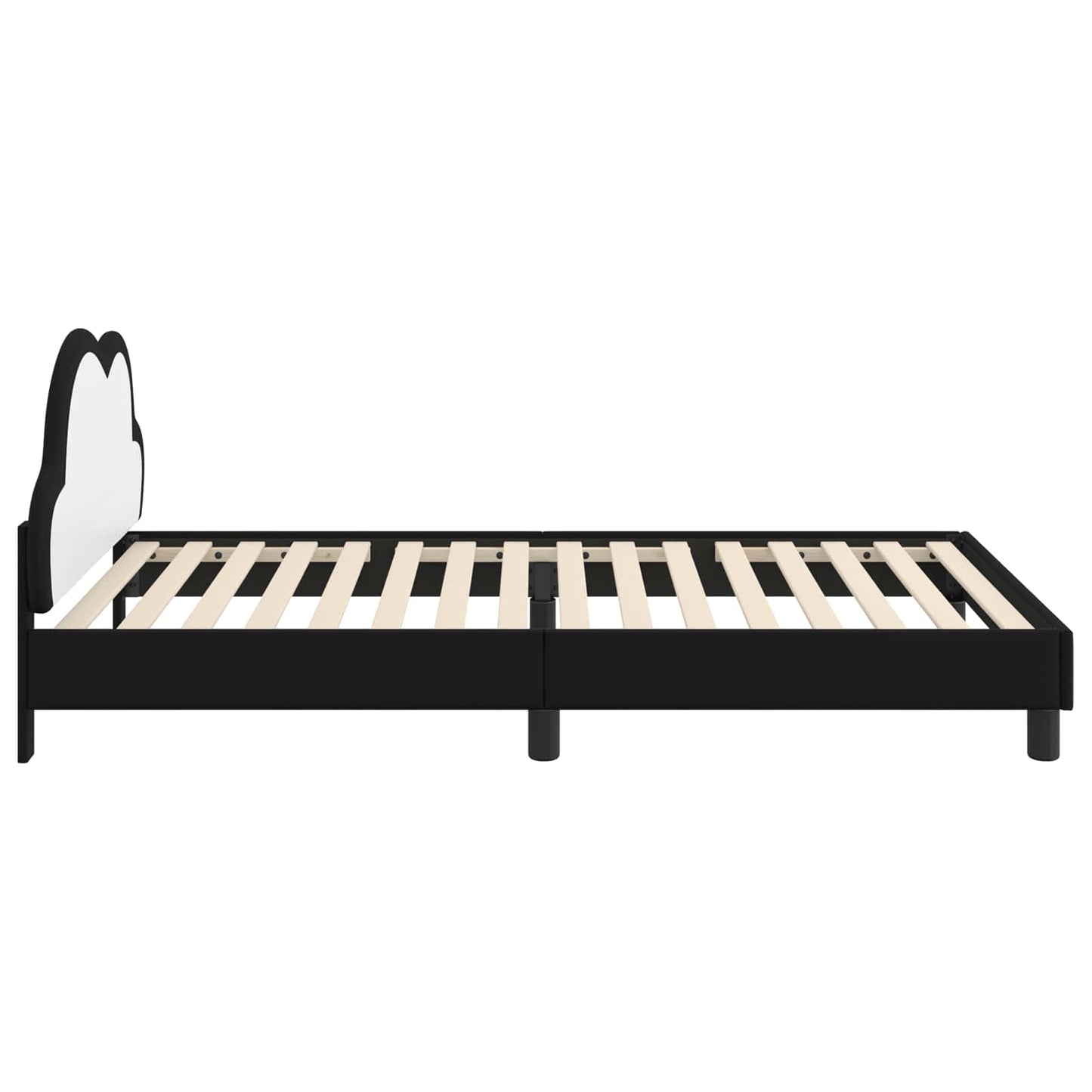 Struttura letto bambini con testata Nero 90 x 200 cm PU