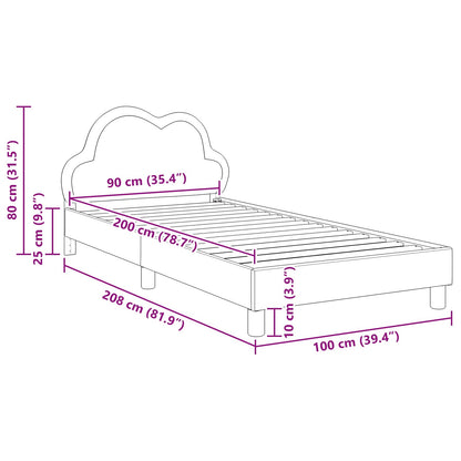Struttura letto bambini con testata Nero 90 x 200 cm PU | homemem39