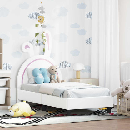Struttura letto per bambini con testata Bianco 70 x 140 cm PU