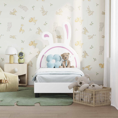 Struttura letto per bambini con testata Bianco 70 x 140 cm PU