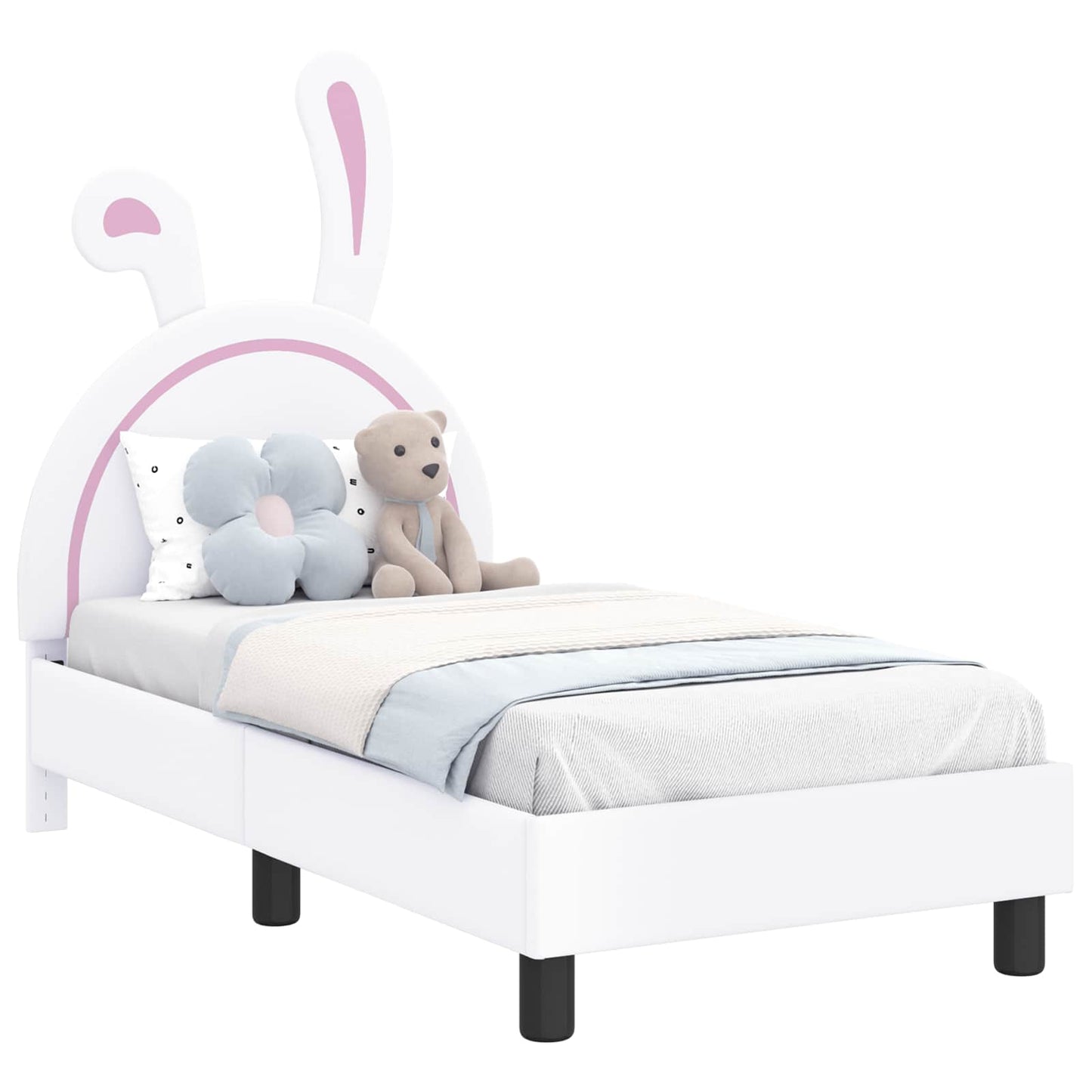 Struttura letto per bambini con testata Bianco 70 x 140 cm PU