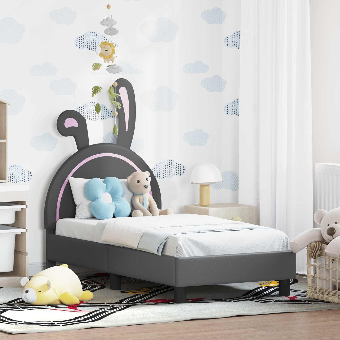 Struttura letto per bambini con testata Grigio chiaro