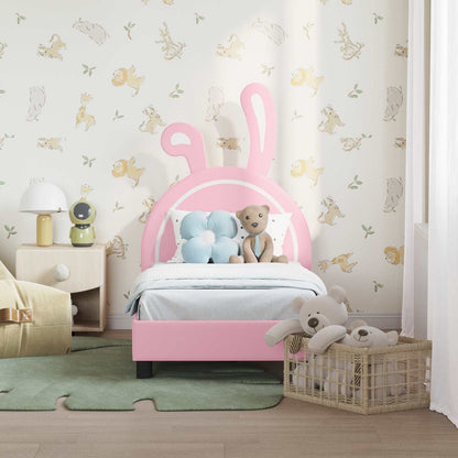 Struttura letto per bambini con testata Rosa 70 x 140 cm PU