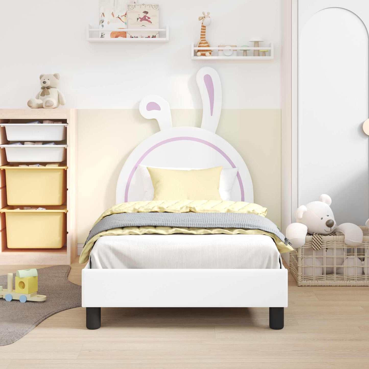 Struttura letto bambini con testata Bianco 80 x 160 cm PU