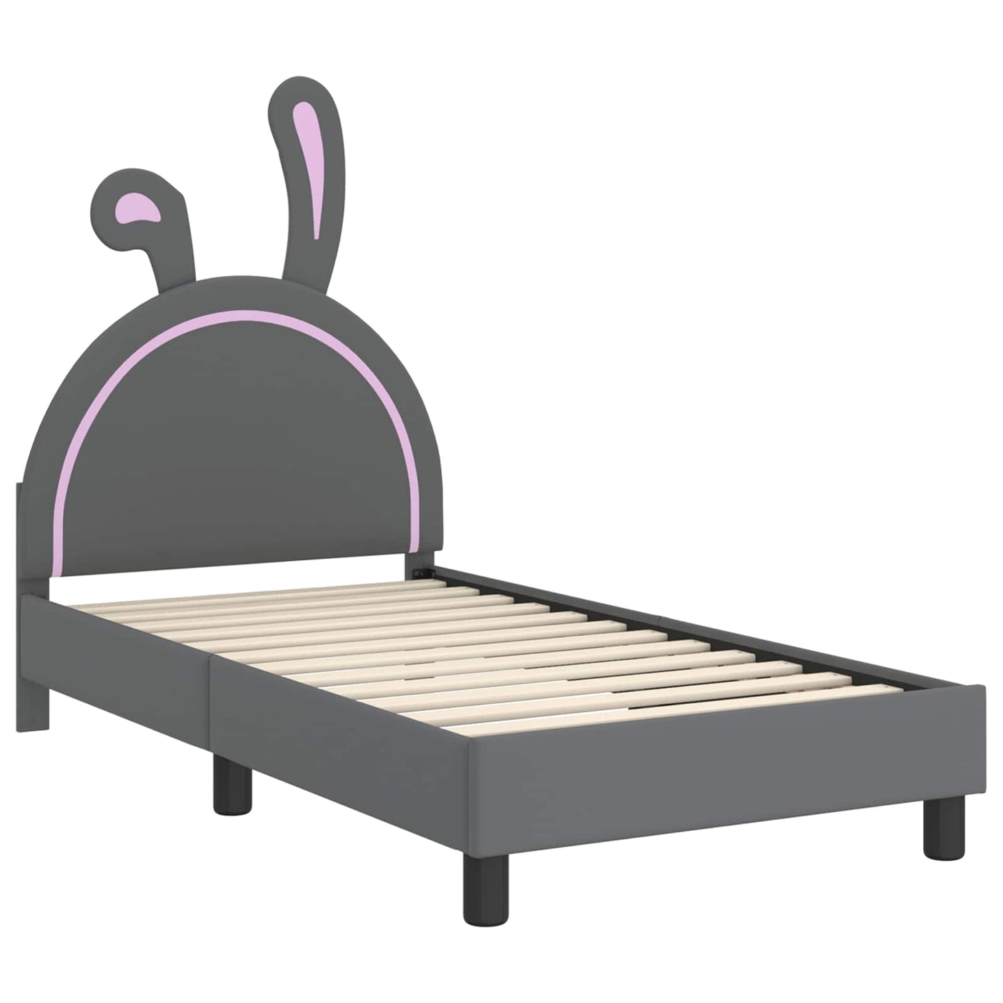 Struttura letto bambini con testata Grigio chiaro 80 x 160 cm