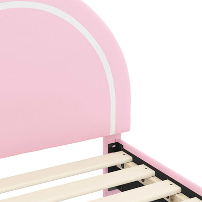 Struttura letto bambini con testata Rosa 80 x 160 cm PU