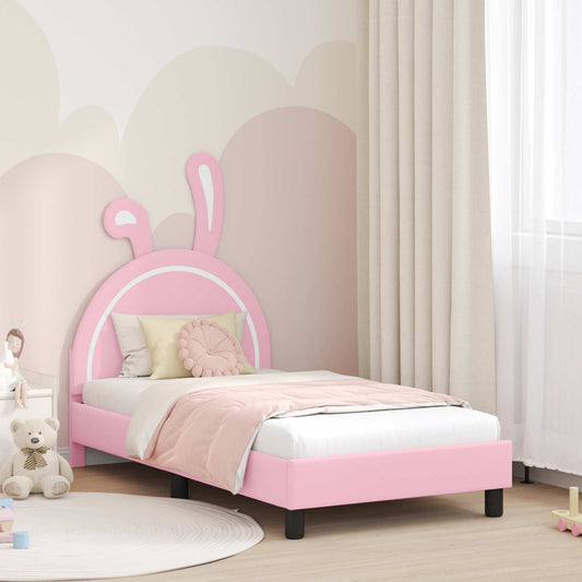 Struttura letto bambini con testata Rosa 80 x 160 cm PU