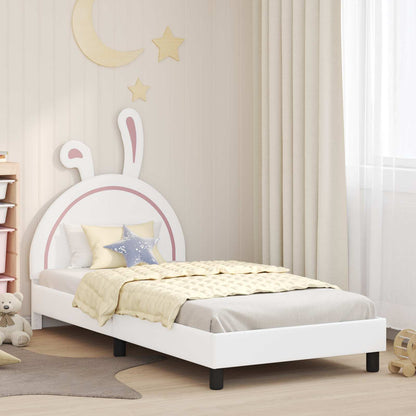 Struttura letto bambini con testata Bianco 90 x 190 cm PU