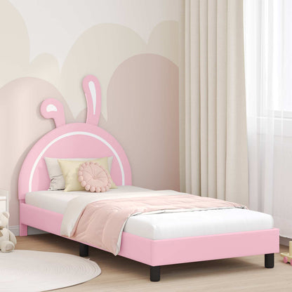 Struttura letto bambini con testata Rosa 90 x 190 cm PU
