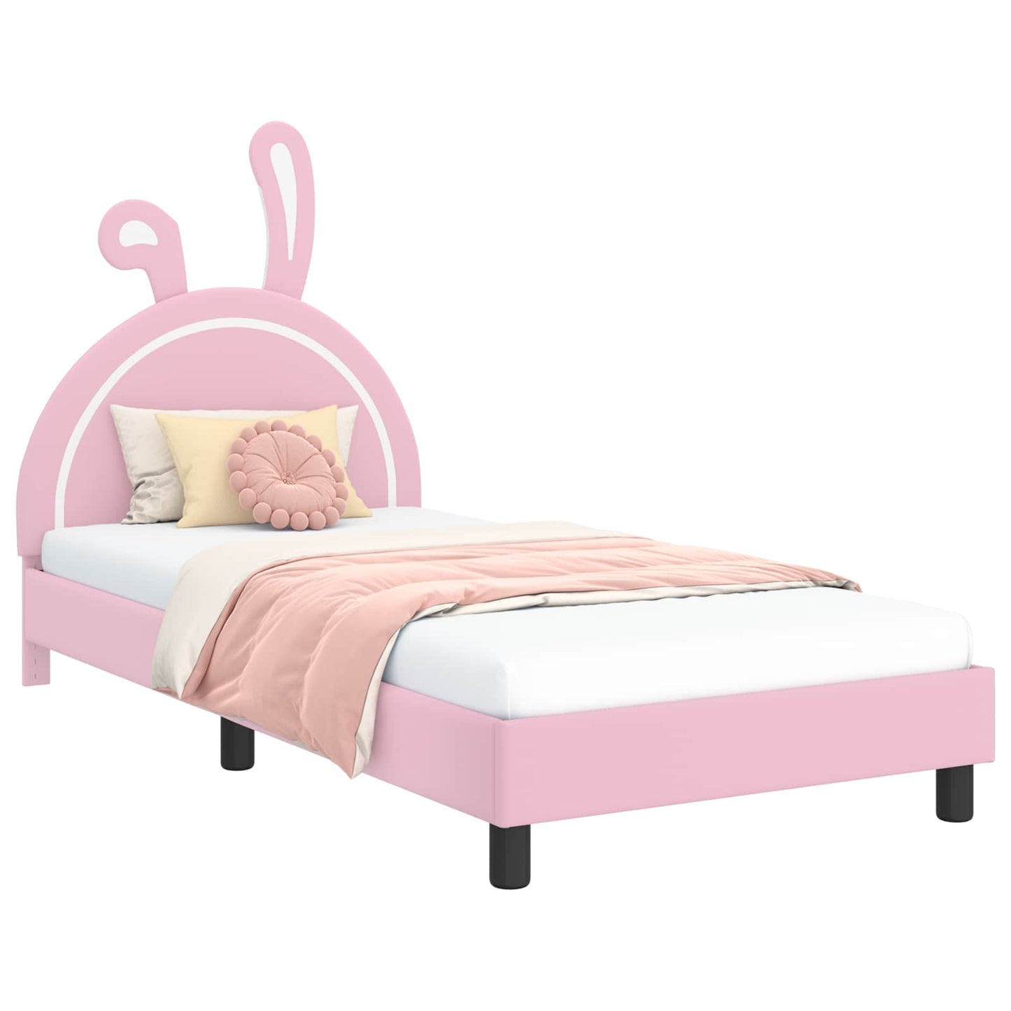 Struttura letto bambini con testata Rosa 90 x 190 cm PU