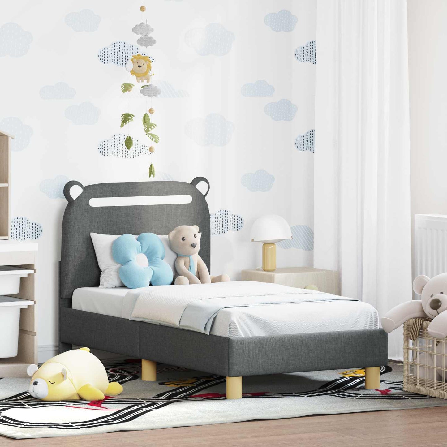 Struttura letto per bambini con testata Grigio scuro