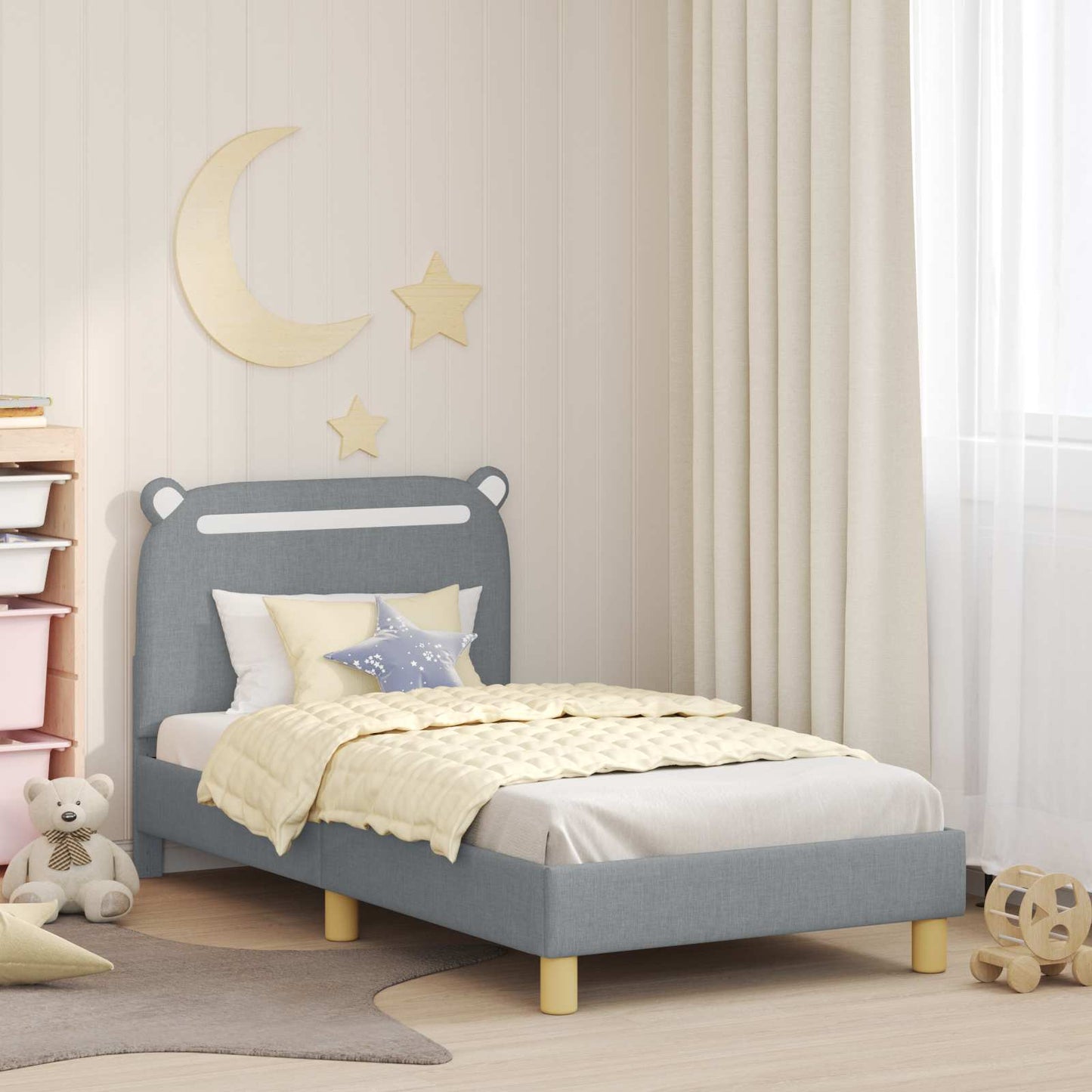 Struttura letto bambini con testata Grigio chiaro 80 x 160 cm