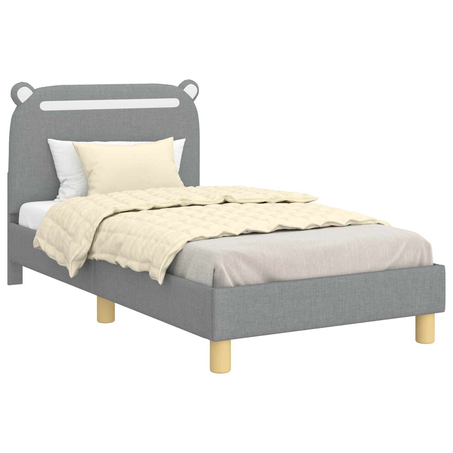 Struttura letto bambini con testata Grigio chiaro 80 x 160 cm