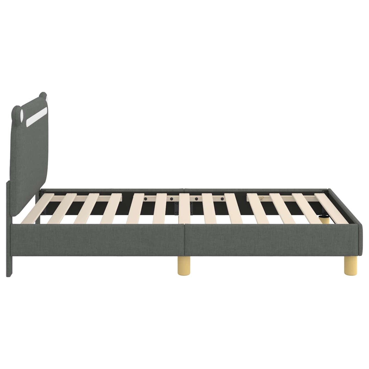 Struttura letto bambini con testata Grigio scuro 80 x 160 cm