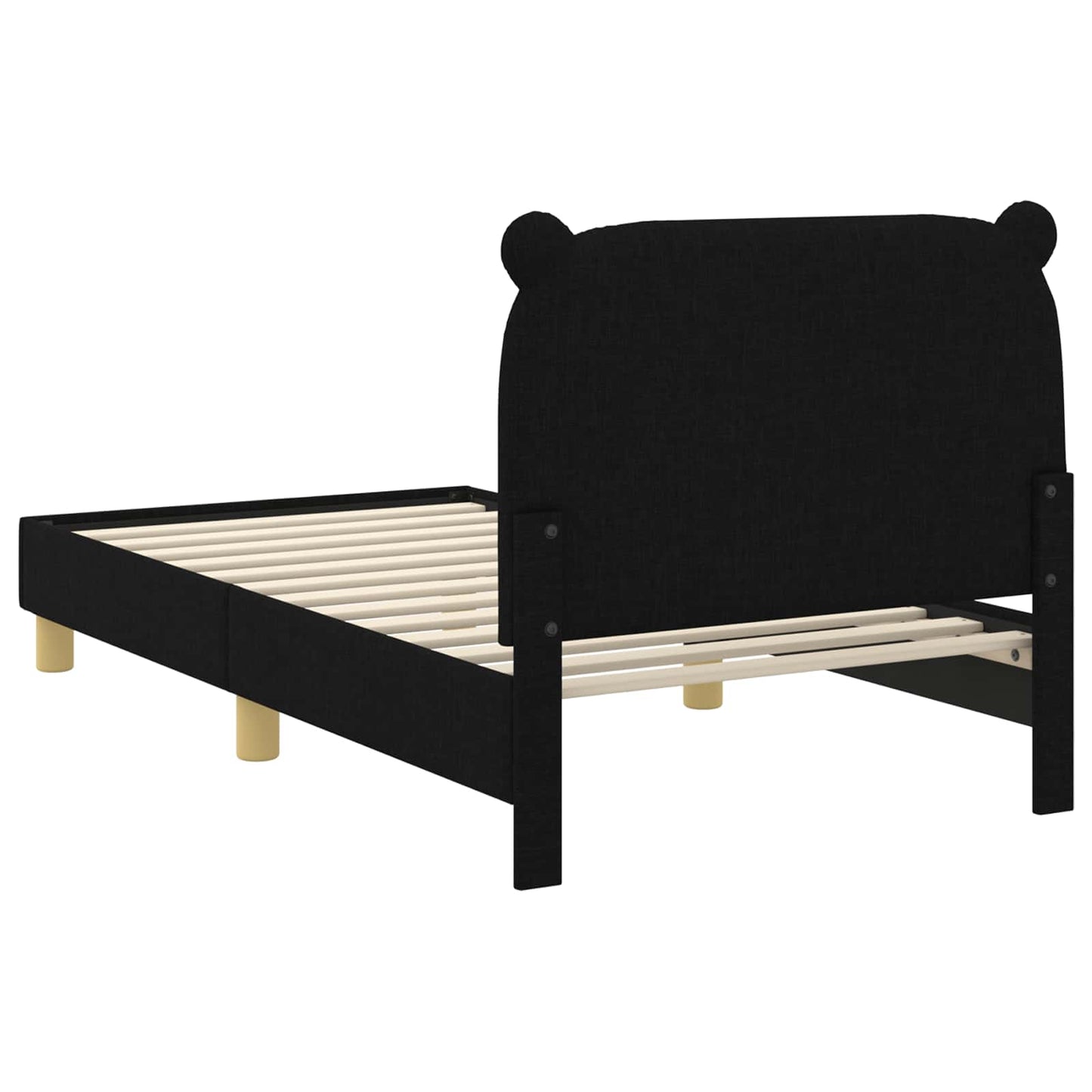 Struttura letto bambini con testata Nero 80 x 160 cm Tessuto