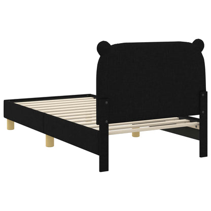 Struttura letto bambini con testata Nero 80 x 160 cm Tessuto