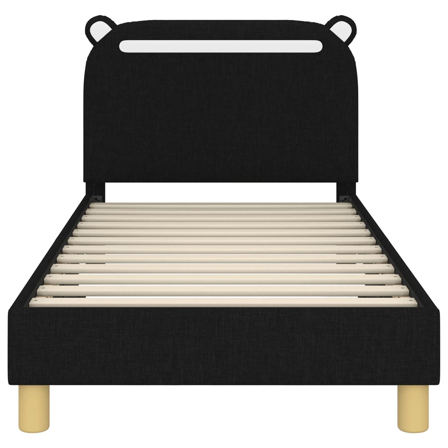 Struttura letto bambini con testata Nero 80 x 160 cm Tessuto